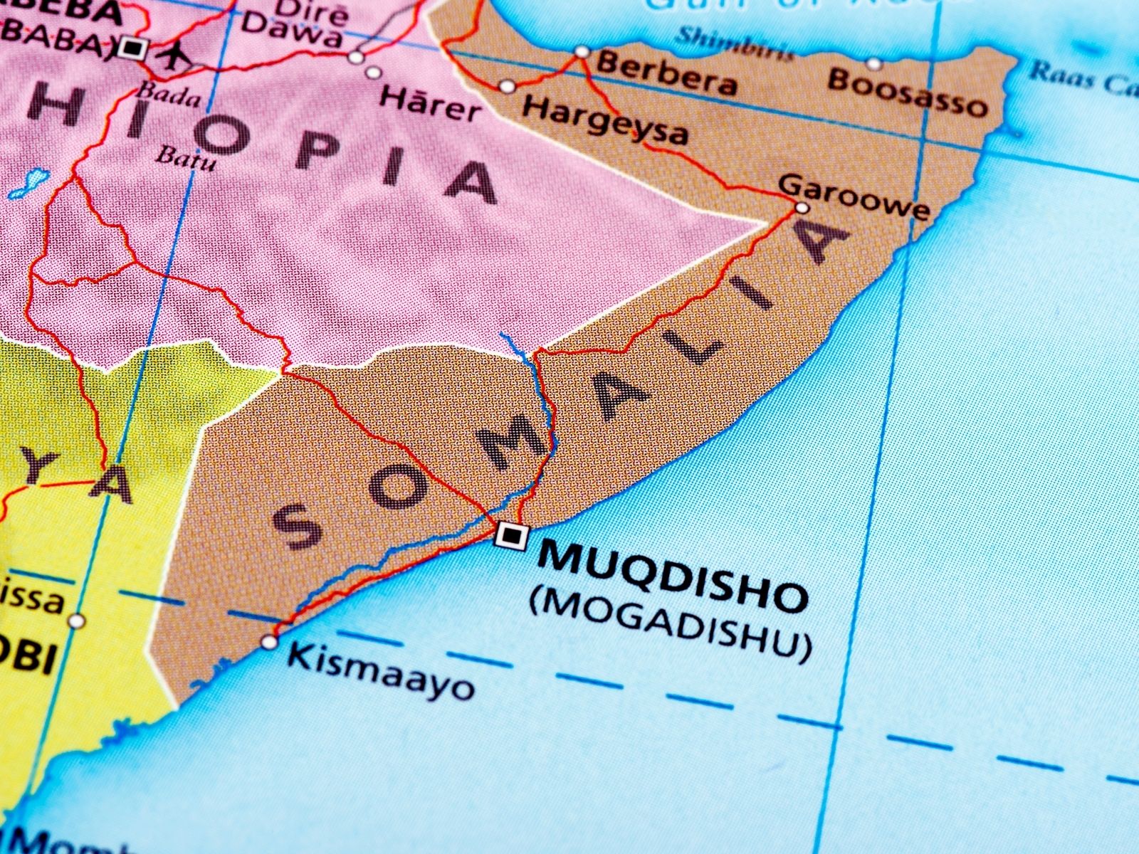 Somalia Karte_Aktuelle Meldung Kartenausschnitt von Somalia