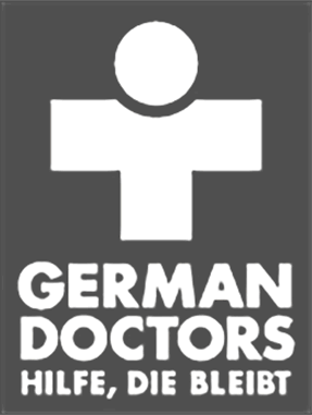 Logo German Doctors schwarz weiß